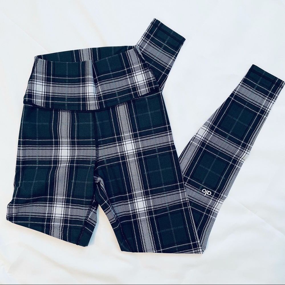 Alo Yoga Vapor Leggings | Black Plaid | XS